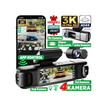 360+ Botslab G980h Pro 3k 4 Kameralı Wifi+gps Akıllı Araç İçi Kamera +150 Geniş Açı+yaya Algılama+gece Görüşlü 128gb Hafıza Kartı