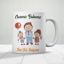 Canımız Babamız Baskılı Babalar Günü Kupa Bardak Kahve Kupa Bardak Beyaz