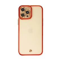 Bezos İphone 12 Pro Kılıf Liva Lens Silikon - Kırmızı Bty