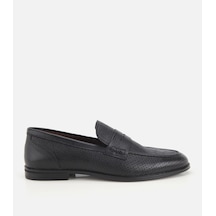 Hotiç Erkek Deri Siyah Yumuşak Dokulu Baskılı Klasik Loafer