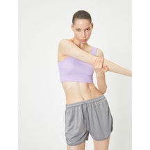 Koton Spor Yarım Atlet Dikişsiz Fitilli Slim Fit Kapsız Lila 4sak30202nk Lila