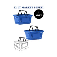 2 adet 22Litre Market ve Alışveriş Sepeti, Saplı Market Sepeti M