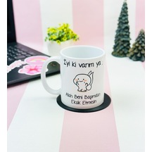 Giftmoda İyi Ki Varım Ya Tasarımlı Kupa Bardak Açık Beyaz