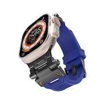 Watch 42mm Nvth Krd-108 Metal Başlıklı Silikon Kordon-siyah-mavi