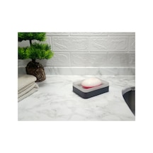 Buççin Online Mağaza Sabunluk Buz Desenli 12x8x3cm Banyo Seti Cam Kahverengi Çok Renkli