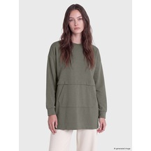 Lcw Modest Yeşil Soft Touch Kadın Sweatshirt Tunik