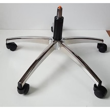 Kamusalmarket Oyuncu Koltuğu Krom Yıldız Ayak Siyah Pistonlu Çap 70 Cm
