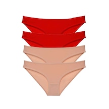 Royaleks 4 adet Eko Set Likralı Kadın Slip Külot Kırmızı Ten RYL-EKO4013 Kırmızı