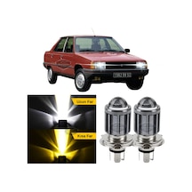 Renault 9-11 Broadway Fairway Spring Flash Tüm Kasalar İçin Uyumlu Mercekli Far Ampulü Led X Çift Renk Sarı-beyaz LED Far 56079647