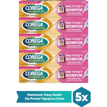 Corega Max Tutuş + Konfor Diş Protezi Yapıştırıcı Krem 5 x 40 G