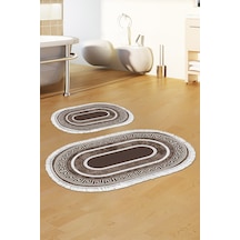 Eko Trend Djt 2 Li Yıkanabilir Kaymaz Taban Oval Banyo Paspas Klozet Takımı 651m Modern Gold 60 X 100 - 50 X 60 Kahve