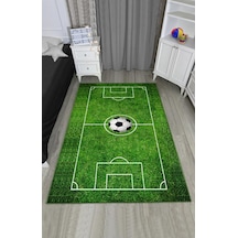 Futbol Sahası Çocuk Odası Halısı Çok Renkli
