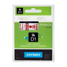 Dymo 24mmx7 M Şerit Beyaz/kırmızı D-53715