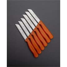 Tırtıklı Simli Desen Turuncu Store Meyve Ve Sebze Bıcağı