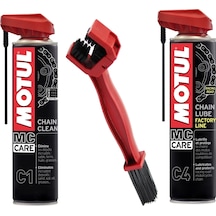 Motul Yeni C1 + C4 + Fırça Zincir Bakım Seti
