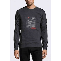 Pitbull Urban Baskılı Füme Antrasit Erkek Örme Sweatshirt