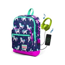 Coral High Çocuk Lacivert Unicorn Usb Şarjlı Kulaklık Çıkışlı Okul Çantası 23270