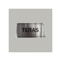 Aluminyum Kapı İsimliği Teras Yazılı Arkası Yapışkanlı 10x20 Cm