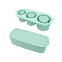 Maiyame Mutfakta Kullanılan Yiyecek Dereceli Silikon Buz Kalıbı, Kapağıyla İlişkilendirilmiş, 3 Boş Silindir Şekli, Yavaş Erime, Kolay Çıkarma, Mavi Renk Çok Renkli