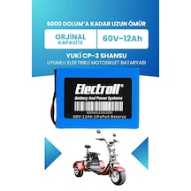 Yuki Cp-3 Shansu Uyumlu Batarya Standart Kapasite Lifepo4 60v 12ah Elektrikli Motosiklet Bataryası