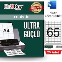 Herboy Hb-1165 38,1 X 21,2 Mm A4 Laser Etiket 25 Adet
