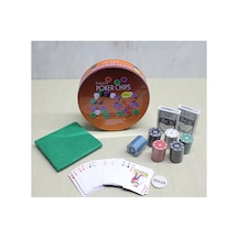 8 Adet Poker Oyunu Metal Kutu, 120 Adet 1. Derece Chip, 2 İskambil Kartı, Çuhalı Set, Poker Chips Playing Cards