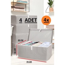 Daisyhome 4 Adet Kapaklı Kutu Hurç Mega Boy 70 40 30 Çok Amaçlı Kutu Hurç