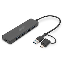 Usb 3.0 Hub, 4 Port, Slimline Usb-c Adaptörlü, 5gbps, 0,2 M Ka...