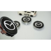 Mazda Jant Göbeği Gümüş Siyah Kapak Seti 60mm