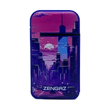 Zengaz Cool Tasarım Jet Alev Çakmak - Synthwave City Mavi