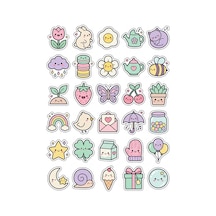 30 Adet Pastel İlkbahar Doğa Sticker Seti - Laptop Defter Telefon Ajanda İçin Çok Renkli