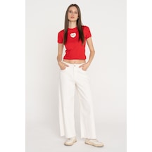 Jack & Jones Kadın Wide Leg Jean - Milla - 12269080 White Denim