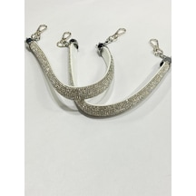 Karantuhafiye Taşlı Çanta Sapı Mini Taşlı Silver