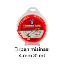 Tırpan Makinası Aksamı Tırpan Misinası 4 Mm 31 Mt 6 Köşe 3mm