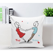 Kişiye Özel Beyaz Kare Yastık Kılıfı - 004