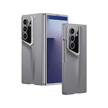 Samsung Uyumlu GalaxyZ Fold 7 Kılıf Ultra İnce Kamera Korumalı Sert Rubber Celikaksesuar Procase Kılıf Gri
