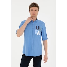 U.s. Polo Assn. Erkek Açık Mavi Gömlek Desenli 50283781-vr003 Mavi