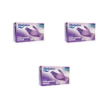 Dolphin Tek Kullanımlık Lila Nitril Eldiven - Muayne Eldiveni Medium Orta Boy - 100'lü 3 Paket