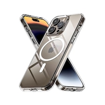 Apple Uyumlu iPhone 15 Pro Max Kılıf Magsafe Özellikli Darbe Emici Şeffaf