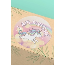 I Am Unique Koşan Unicorn Sticker 3x3cm St2212 Çok Renkli