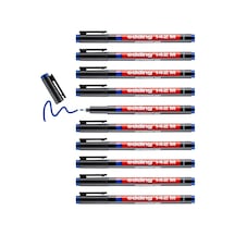 Ayrex Edding 142 M Permanent Kalem - Asetat Kalemi Mavi - 10 Kalem - Yuvarlak Uç 1 Mm Genel