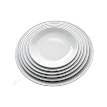 6 Ad Serving Slate Merid Arya Beyaz Melamin Servis Tabak 17 Cm