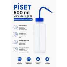 Piset 500 Ml - Yıkama Şişesi - Geniş Boyunlu Mavi Kapak