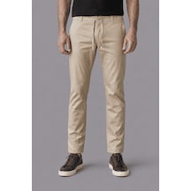 Bisse Bej Pamuk Cepli Bağcıklı Pamuklu Comfort Lastikli Spor Pantolon Pns25y25102 07
