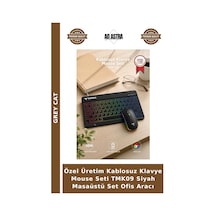 Özel Üretim Kablosuz Klavye Mouse Seti Tmk09 Siyah Masaüstü Set Ofis Aracı