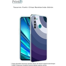 Realme C15 Uyumlu Kamera Korumalı Renk Cümbüşü E Tasarımlı Şeffaf Silikon Kılıf