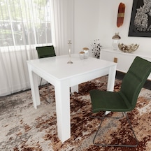 Pasific Home Single Mutfak Yemek Masası, 90x90 cm, Kare, Parlak Beyaz
