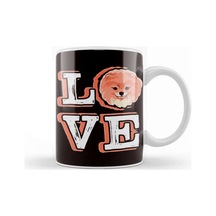 Love Pomeranian Puppy Pommy Pom German Spitz Poland Toy Dog Kupa Bardak Porselen No20851 Karışık