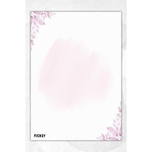 A5 Çiçek Bloknot Çizgisiz Defter - 50 Yaprak - Memopad - Notepad - Not Defteri - Not Kağıdı Mor Mor
