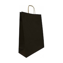 Kraft Çanta Siyah 31X12X41 ( 25 Adet ) ( Kağıt Poşet Çanta )